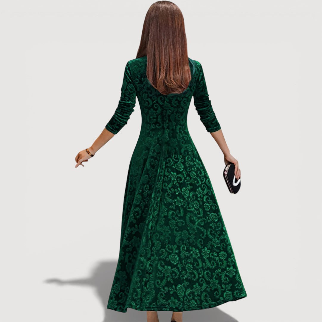 Jillian – Elegancka sukienka z weluru