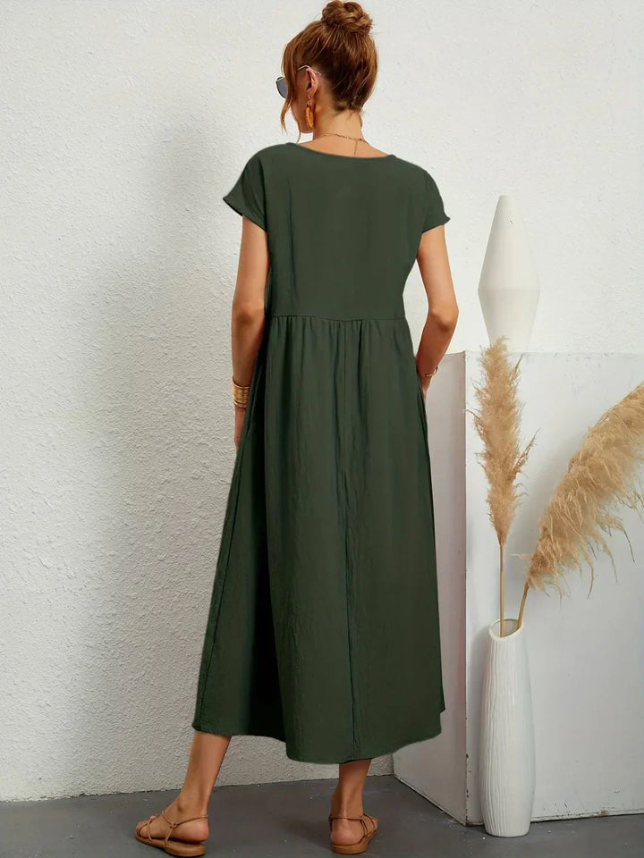 Gabrielle™ — Elegancka, midi sukienka o swobodnym kroju