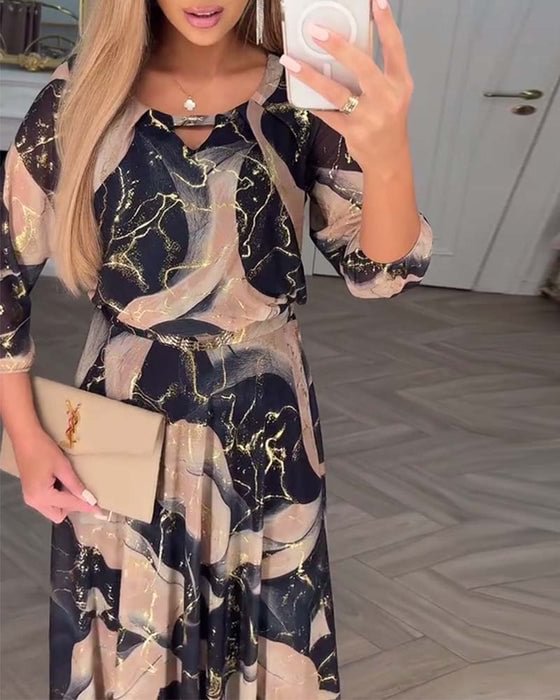Chavelle | Elegancka sukienka z nadrukiem